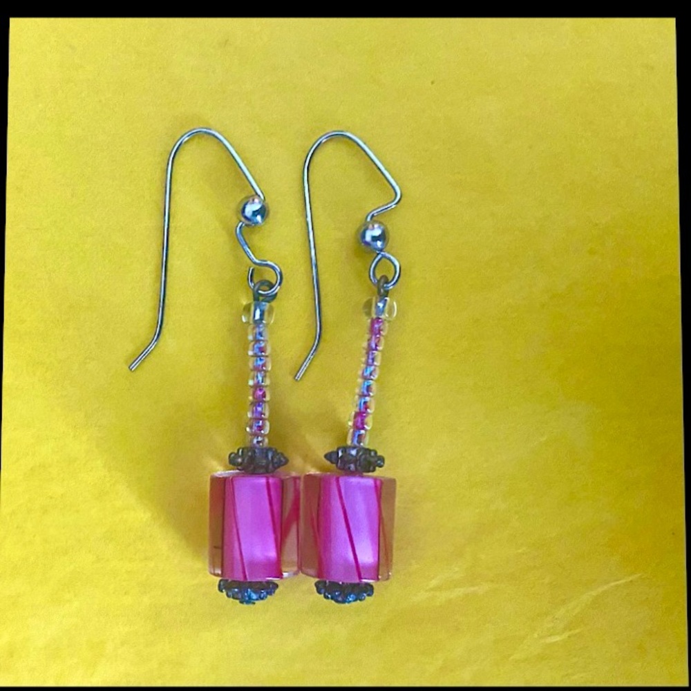 DAINTY PINK HANDMADE EARRINGS
